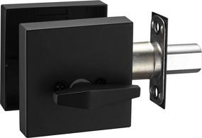 img 2 attached to 🚪 Berlin Modisch Heavy Duty Square Lever Door Handle and Deadbolt Lock Set for Front Door or Office, Suitable for Right & Left Sided Doors - Iron Black Finish