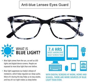 img 2 attached to 👓 DooViC Computer Reading Glasses with Blue Light Blocking, Stylish Spring Hinge Readers for Better Eye Health and Digital Protection