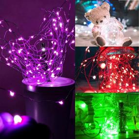 img 2 attached to 🌟 Waterproof Twinkle Star Fairy String Lights - 20 LED 6.5 FT Cell Battery Operated Silver Wire Firefly Starry Mini Lights for Indoor Christmas Party Table Decoration (12 Pack, Multicolor)