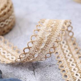 img 2 attached to 🎀 ToBeIT Burlap Lace Trim: Versatile Craft Ribbon for DIY, Wedding Decoration, and Party Decor - 16.4 Yards Natural Burlap Lace Ribbons