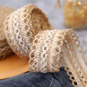 img 3 attached to 🎀 ToBeIT Burlap Lace Trim: Versatile Craft Ribbon for DIY, Wedding Decoration, and Party Decor - 16.4 Yards Natural Burlap Lace Ribbons