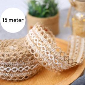 img 1 attached to 🎀 ToBeIT Burlap Lace Trim: Versatile Craft Ribbon for DIY, Wedding Decoration, and Party Decor - 16.4 Yards Natural Burlap Lace Ribbons