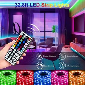 img 1 attached to 🎁 YORMICK 32.8 Feet/10M LED Strip Lights with 44 Keys Remote Control - 20 Colors Changing RGB LED Light Strip for Bedroom, TV, Bar, Kitchen, Party - Perfect Gift for Christmas