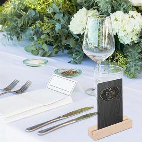 img 3 attached to 🪵 Rustic Wood Place Card Holders - 8 Pieces for Wedding Table Decor