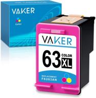 vaker remanufactured ink cartridge replacement for hp 63xl 63 xl - perfect for officejet 3830, 5222, 5255, 5258, 4650, 4655 - boosts envy 4520, 4512, 4513 - deskjet 1112 & 3630 printers - 1 tri-color option logo