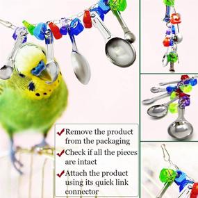 img 1 attached to 🐦 SunGrow Parrot Toy Spoon - 13.7 Inches Long, Vibrant Stainless Steel and Acrylic Cage Décor, Beak Conditioner for Birds with Gentle Beaks, Promotes Bird Mental and Physical Well-being