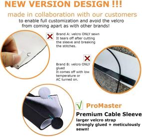 img 2 attached to Premium 63'' Cable Management Sleeve - Ideal Cord Organizer System for TV, Computer, Office, and Home Entertainment - DIY Adjustable Black & White Cord Wire Cover Concealer Wrap