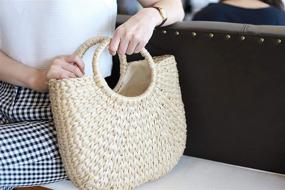 img 1 attached to 👜 Chic and Versatile Woven Straw Bag: The Perfect Summer Beach Tote for Women