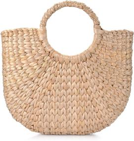 img 4 attached to 👜 Chic and Versatile Woven Straw Bag: The Perfect Summer Beach Tote for Women