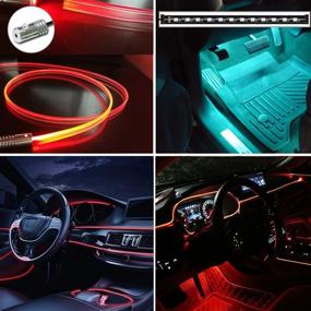 img 3 attached to 🚗 LEDCARE 9 in 1 Multicolor RGB Car Neon Ambient Lighting: Sync to Music, Wireless Bluetooth APP Control, 4 Under Dash Lights & 5 Fiber Optic LED Lights