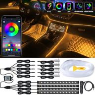 🚗 ledcare 9 in 1 multicolor rgb car neon ambient lighting: sync to music, wireless bluetooth app control, 4 under dash lights & 5 fiber optic led lights logo