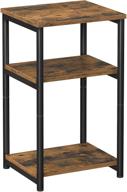 🏬 tall storage side table with shelves - 3-tier slim table for living room, study, bedroom - industrial rustic brown and black - vasagle ulet273b01 logo