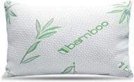 🌹 rose home goods premium bamboo pillow - adjustable pillows for better sleep, ideal for back, stomach, side sleepers - shredded memory foam with washable and removable case (queen size 1 pack), white logo