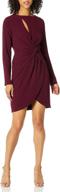 dress population womens stretch burgundy logo