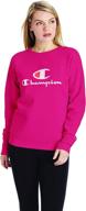 champion womens crewneck raspberry small women's clothing and swimsuits & cover ups logo