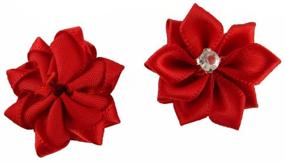 img 1 attached to Delicate Yueton Pack of 50 DIY Satin Ribbon Flowers with Rhinestone Craft: Versatile Wedding Ornament Appliques (Assorted Colors - 50pcs)