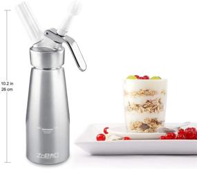 img 1 attached to 🍦 ZOEMO Professional Whipped Cream Dispenser 250ml - Cream Whipper With Durable Aluminum Body & Head - Half Pint Whipper Produces 2-3 Pints of Fresh Whipped Cream (N2O Cartridges Not Included)