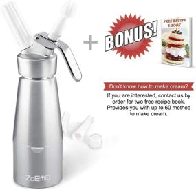 img 2 attached to 🍦 ZOEMO Professional Whipped Cream Dispenser 250ml - Cream Whipper With Durable Aluminum Body & Head - Half Pint Whipper Produces 2-3 Pints of Fresh Whipped Cream (N2O Cartridges Not Included)