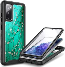 img 4 attached to NZND Case for Samsung Galaxy S20 FE 5G - Full-Body Protective Shockproof Rugged Bumper Cover with Built-in Screen Protector, Impact Resistant and Durable Phone Case (Flower Design: Plum Blossom)