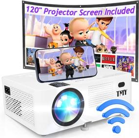 img 4 attached to 📽️ TMY WiFi Projector: 120″ Screen, [200 ANSI - Over 8000 Lux Brightness], 1080P Full HD, Portable & Compatible with TV Stick HDMI USB for Home Cinema & Outdoor Movies