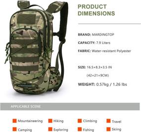 img 3 attached to 🎒 Mardingtop Tactical Hiking Backpack | Molle Backpack for Backpacking, Cycling, and Biking | 20L/17L/7.9L