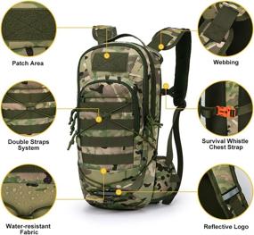 img 1 attached to 🎒 Mardingtop Tactical Hiking Backpack | Molle Backpack for Backpacking, Cycling, and Biking | 20L/17L/7.9L