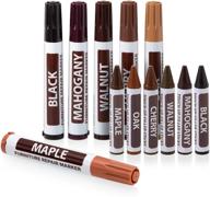 🔧 ram-pro 12pc furniture markers touch up repair system: scratch restore kit with 6 felt tip wood markers and 6 wax stick crayons in maple, oak, cherry, walnut, mahogany, and black logo