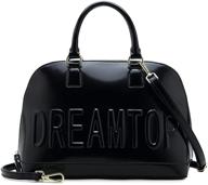dreamtop women's fashion dome satchel handbag: classy top handle shoulder tote bags for chic style logo