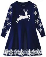 👧 adorable toddler christmas reindeer snowflake girls' clothing and dresses - perfect for the holiday season! logo