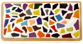 img 1 attached to Assorted Colors Ceramic and Glass Mosaic Tiles - 200g Decorative Mosaic Supplies with Storage Box for DIY Arts and Craft Projects - Irregular Shape 0.6x1.2 inch - Purple Mix