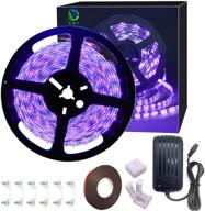 💜 16.4 ft non-waterproof purple led strip light - 300 units lamp beads for dance party, body paint, night fishing - works with 12v 2a power supply логотип