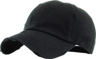 🧢 vintage washed distressed cotton dad hat: adjustable, unisex headwear by kbethos logo