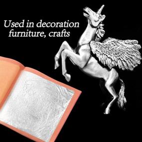 img 1 attached to ✨ Genuine Silver Leaf: 25 Sheets Booklet, Each 11cm x 11cm – Large Loose Leaf Silver