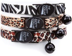 img 1 attached to 🐆 Stylish and Durable Meow Town Cheetah-Print Nylon Cat Collar: 8–12 inch