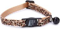 🐆 stylish and durable meow town cheetah-print nylon cat collar: 8–12 inch логотип