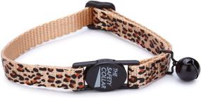 img 2 attached to 🐆 Stylish and Durable Meow Town Cheetah-Print Nylon Cat Collar: 8–12 inch