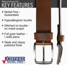 img 3 attached to Brown Belt for Men: Nickel-Free Millennial Accessory