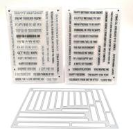 🖌️ 2pc stripe clear stamps set with 1pc tag die, sentiments stamp banner, paper craft metal die-cuts for scrapbooking and cutting logo