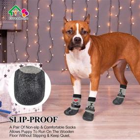 img 1 attached to 🐾 Premium 4 PACK Adjustable Dog Socks: Anti-Slip, Paw Grips, Non-Skid, and Resistant Shoes for Dogs and Cats - Ideal Pet Traction Control on Indoor and Outdoor Floors – Replaceable Booties