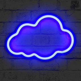 img 3 attached to 💡 QIANTAO Cloud Neon Signs: Vibrant LED Night Lights for Wedding Party and Kids' Bedroom Decor - Blue Cloud Design (USB/Battery Powered)