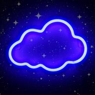 💡 qiantao cloud neon signs: vibrant led night lights for wedding party and kids' bedroom decor - blue cloud design (usb/battery powered) логотип