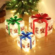 🎁 kurala christmas lighted gift boxes 3 pack with 60 led lights timer, battery operated - festive christmas decorations logo