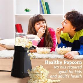 img 3 attached to SLENPET 1200W Hot Air Popcorn Machine, Home Electric Popcorn Popper with Measuring Cup, 3 Min Fast Popping, ETL Certified, Oil Free, 98% Poping Rate, Great for Home Movie TV, Party (Black)