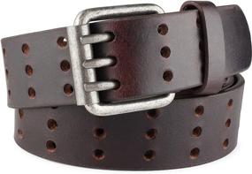 img 4 attached to Vintage Casual Triple Grain Leather Men's Belts - Stylish Accessories