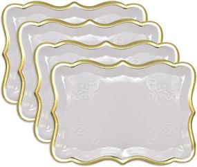 img 4 attached to Rectangle Disposable Cardboard Platters Birthday Food Service Equipment & Supplies