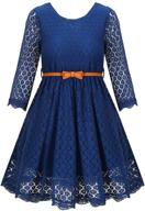 navy ls flower dresses - perfect 👗 for wedding & christmas events in girls' clothing logo