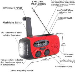 img 2 attached to 🔋 Essential 1200mAh Emergency Weather Radio: Hand Crank/Solar Powered, FM/AM NOAA, LED Flashlight, Cell Phone Charger - Red