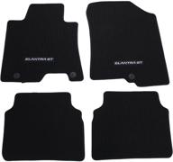 genuine hyundai accessories custom fit carpeted floor mat, a5f14-ac100, color: black logo