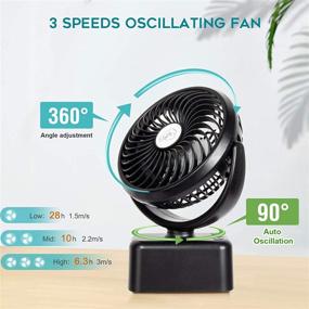 img 3 attached to Portable Camping Fan with Light - Battery Operated Tent Fan, 5000mAh Stroller Fans Oscillating Rechargeable: A Comprehensive Search