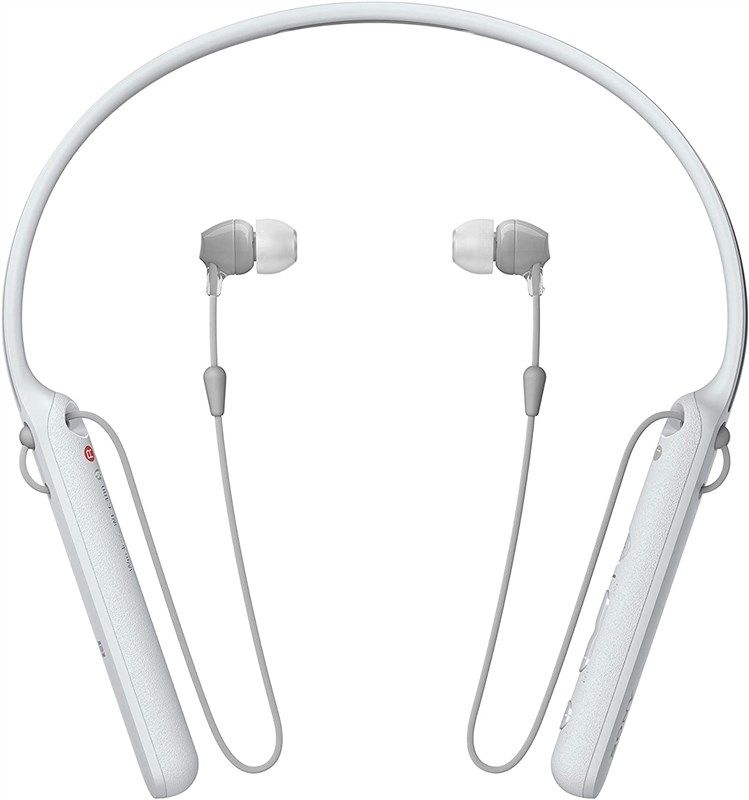 sony - c400 wireless behind-neck in ear headphone white (wic400&#x2F;w) logo